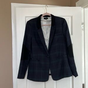 1. State navy and dark green fitted blazer